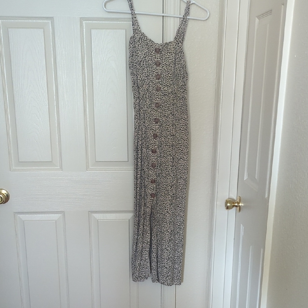 Chic Black and White Patterned Maxi Dress